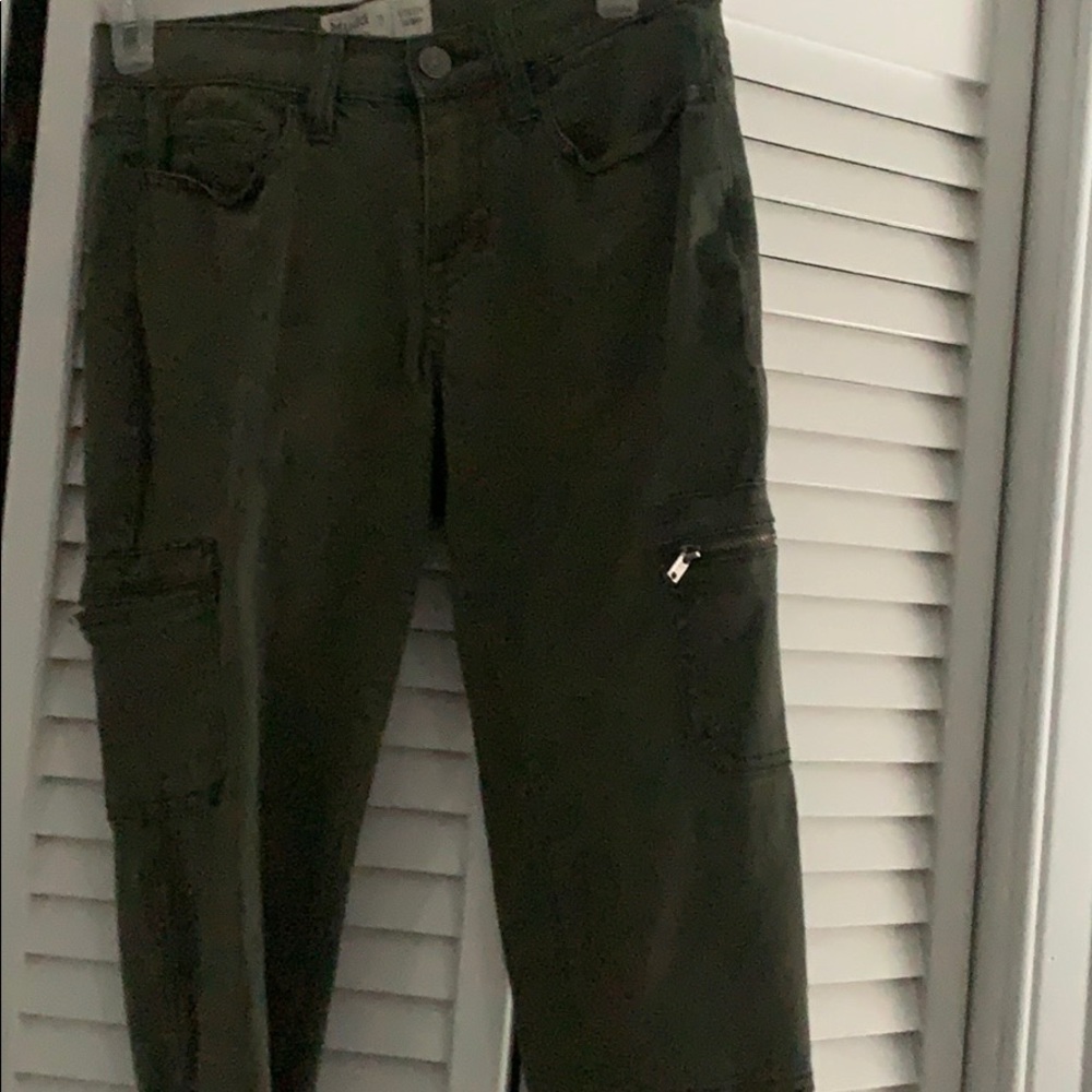 Green cargo pants. Very stretchy
